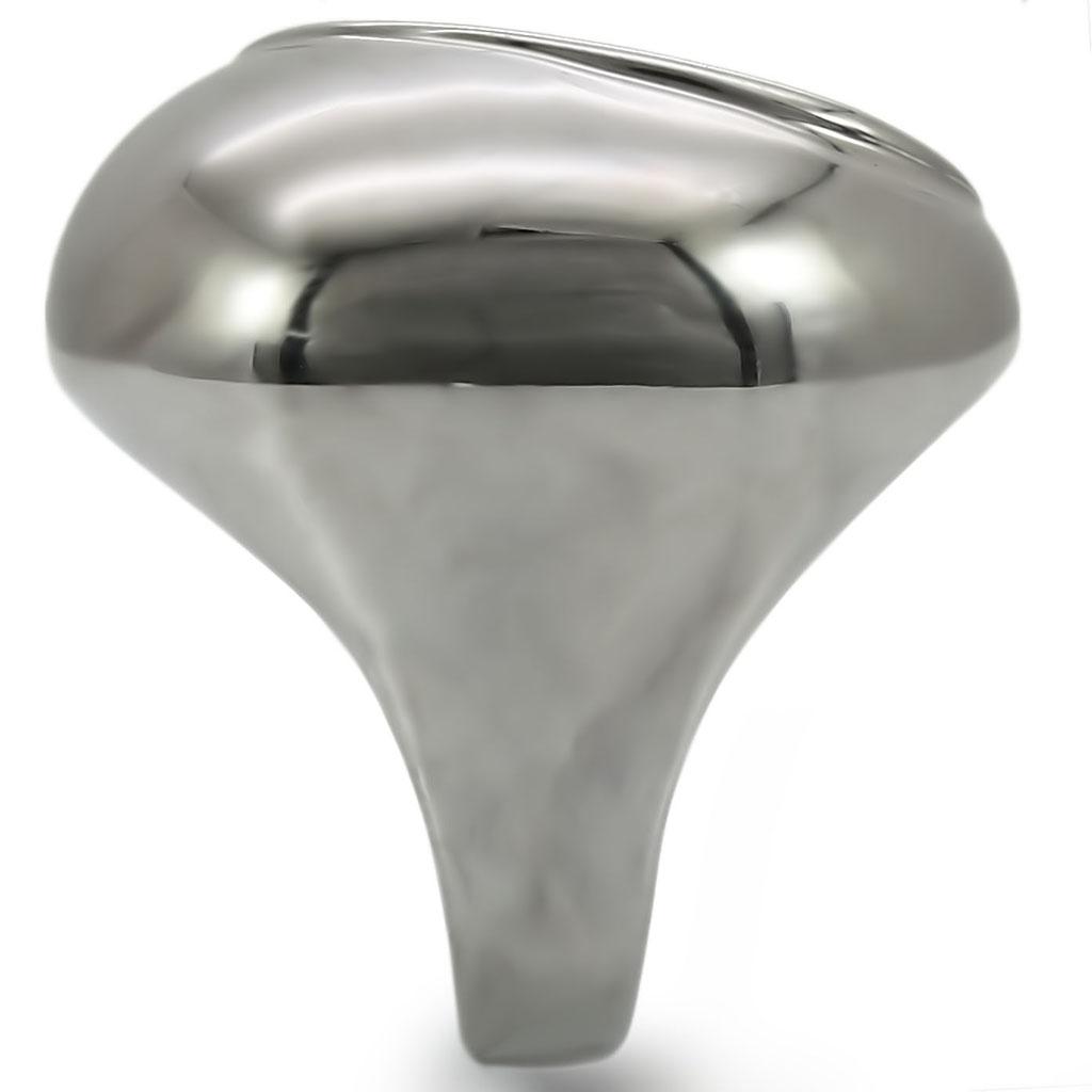 Ruthenium Brass Ring with Synthetic Garnet in Ruby