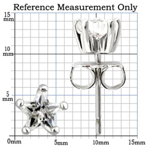 Rhodium 925 Sterling Silver Earrings with AAA Grade CZ in Clear