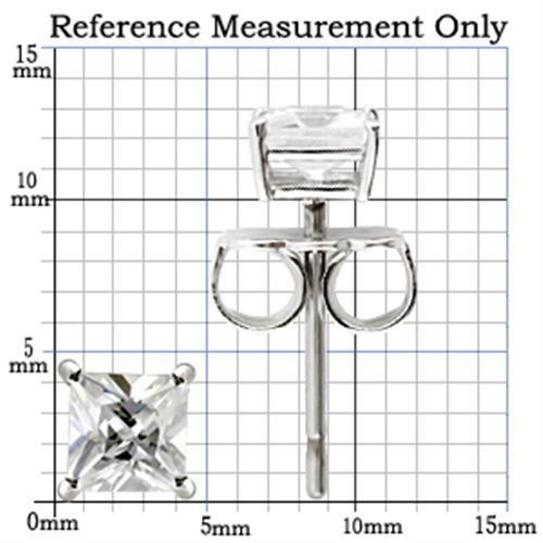 Rhodium 925 Sterling Silver Earrings with AAA Grade CZ in Clear