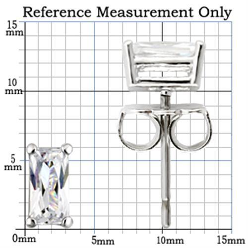 Rhodium 925 Sterling Silver Earrings with AAA Grade CZ in Clear