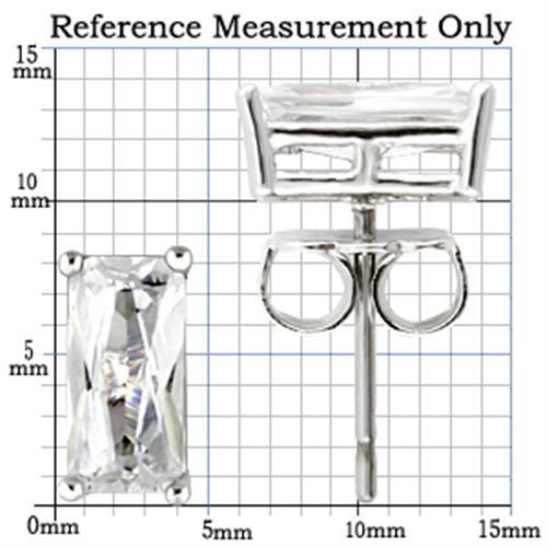 Rhodium 925 Sterling Silver Earrings with AAA Grade CZ in Clear