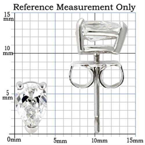 Rhodium 925 Sterling Silver Earrings with AAA Grade CZ in Clear