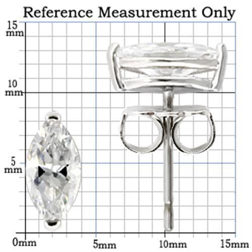 Rhodium 925 Sterling Silver Earrings with AAA Grade CZ in Clear