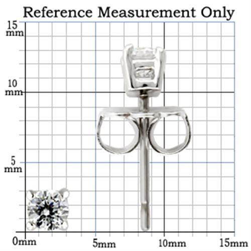 Rhodium 925 Sterling Silver Earrings with AAA Grade CZ in Clear