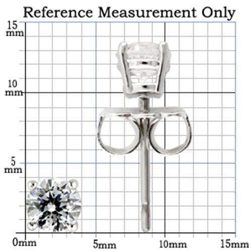 925 Sterling Silver Earrings with AAA Grade CZ in Clear-4mm