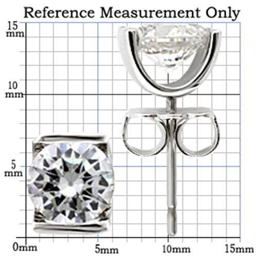 Rhodium 925 Sterling Silver Earrings with AAA Grade CZ in Clear