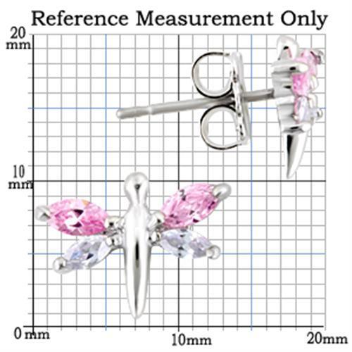 Rhodium 925 Sterling Silver Earrings with AAA Grade CZ in Multi Color