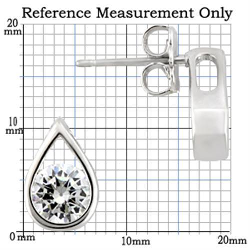 Rhodium 925 Sterling Silver Earrings with AAA Grade CZ in Clear
