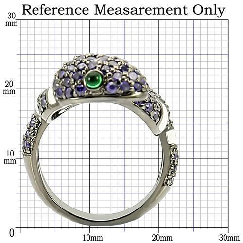 Ruthenium Brass Ring with AAA Grade CZ in Multi Color