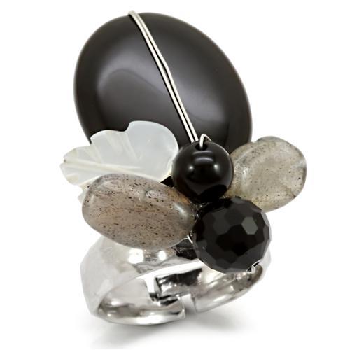 Antique Tone Brass Ring with Assorted in Multi Color