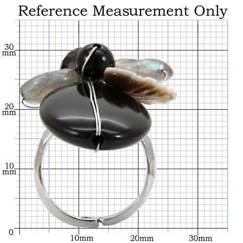 Antique Tone Brass Ring with Assorted in Multi Color