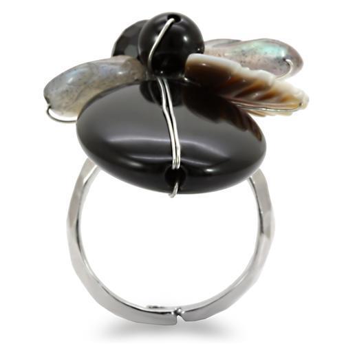 Antique Tone Brass Ring with Assorted in Multi Color