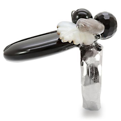 Antique Tone Brass Ring with Assorted in Multi Color