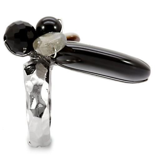 Antique Tone Brass Ring with Assorted in Multi Color