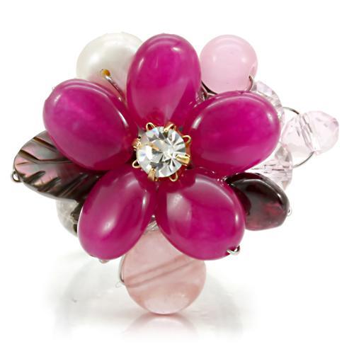 Antique Tone Brass Ring with Assorted in Multi Color