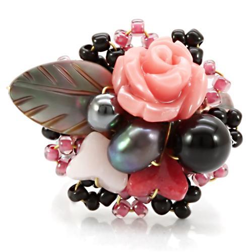 Antique Tone Brass Ring with Assorted in Multi Color