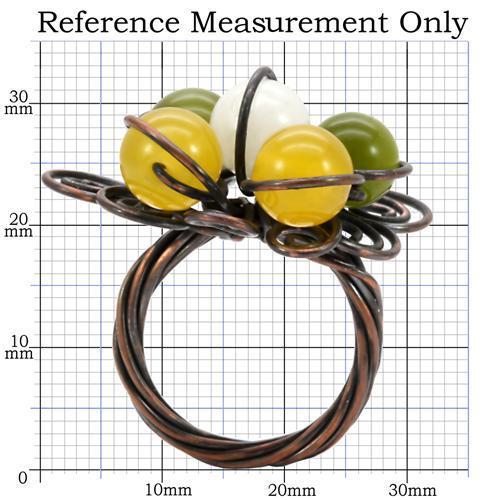 Antique Tone Brass Ring with Assorted in Multi Color