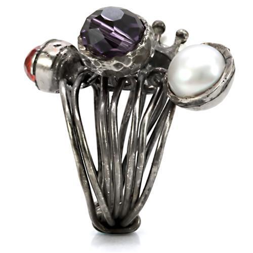 Antique Tone Brass Ring with Assorted in Multi Color