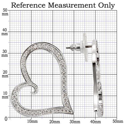 Rhodium Brass Earrings with AAA Grade CZ in Clear
