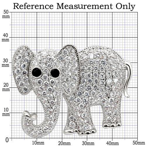 Imitation Rhodium Brass Brooches with AAA Grade CZ in Black Diamond