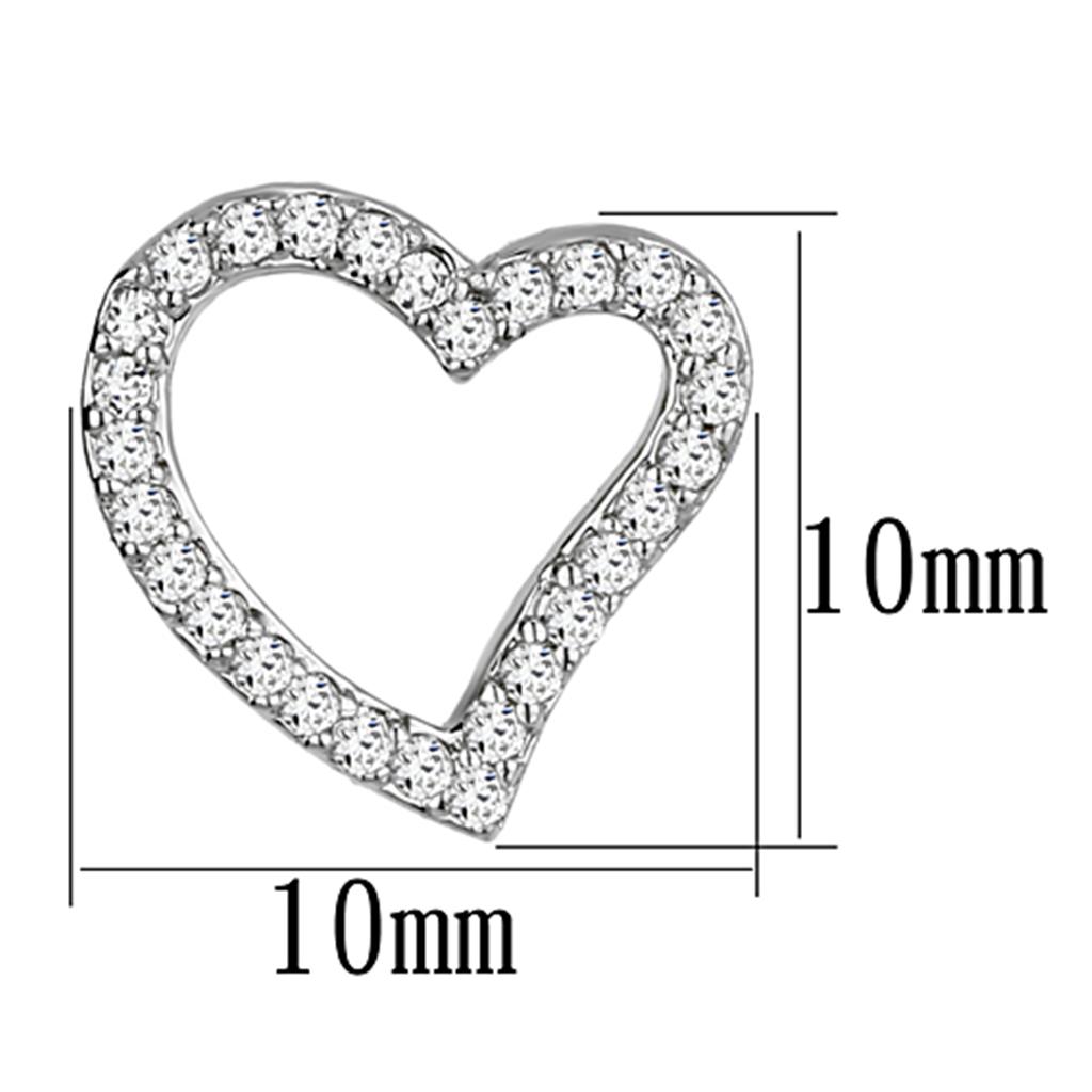 Rhodium Brass Earrings with AAA Grade CZ in Clear