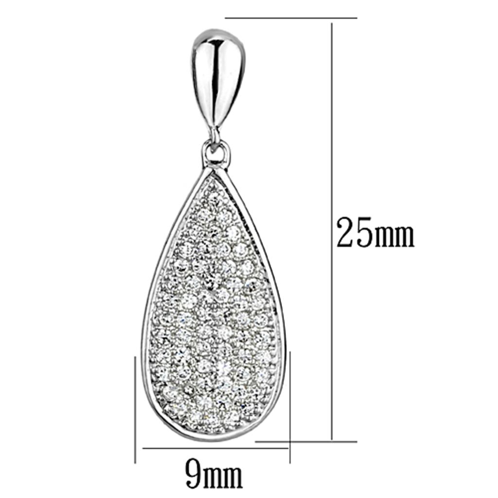 Rhodium Brass Earrings with AAA Grade CZ in Clear