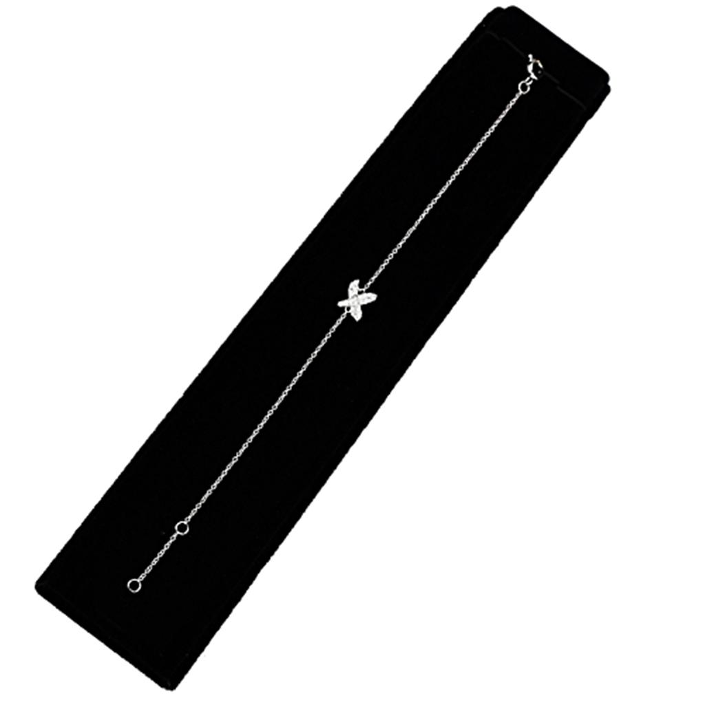 Rhodium Brass Bracelet with AAA Grade CZ in Clear