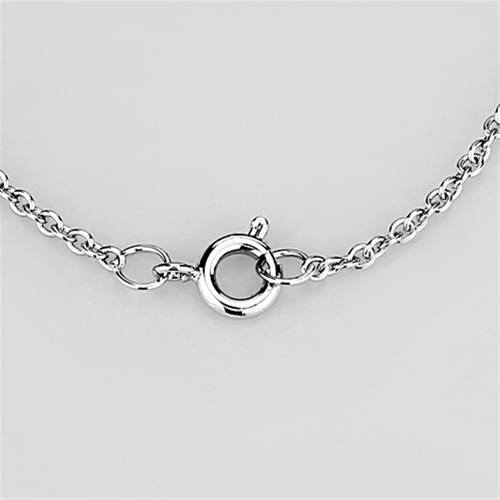 Rhodium Brass Necklace with Top Grade Crystal in Clear