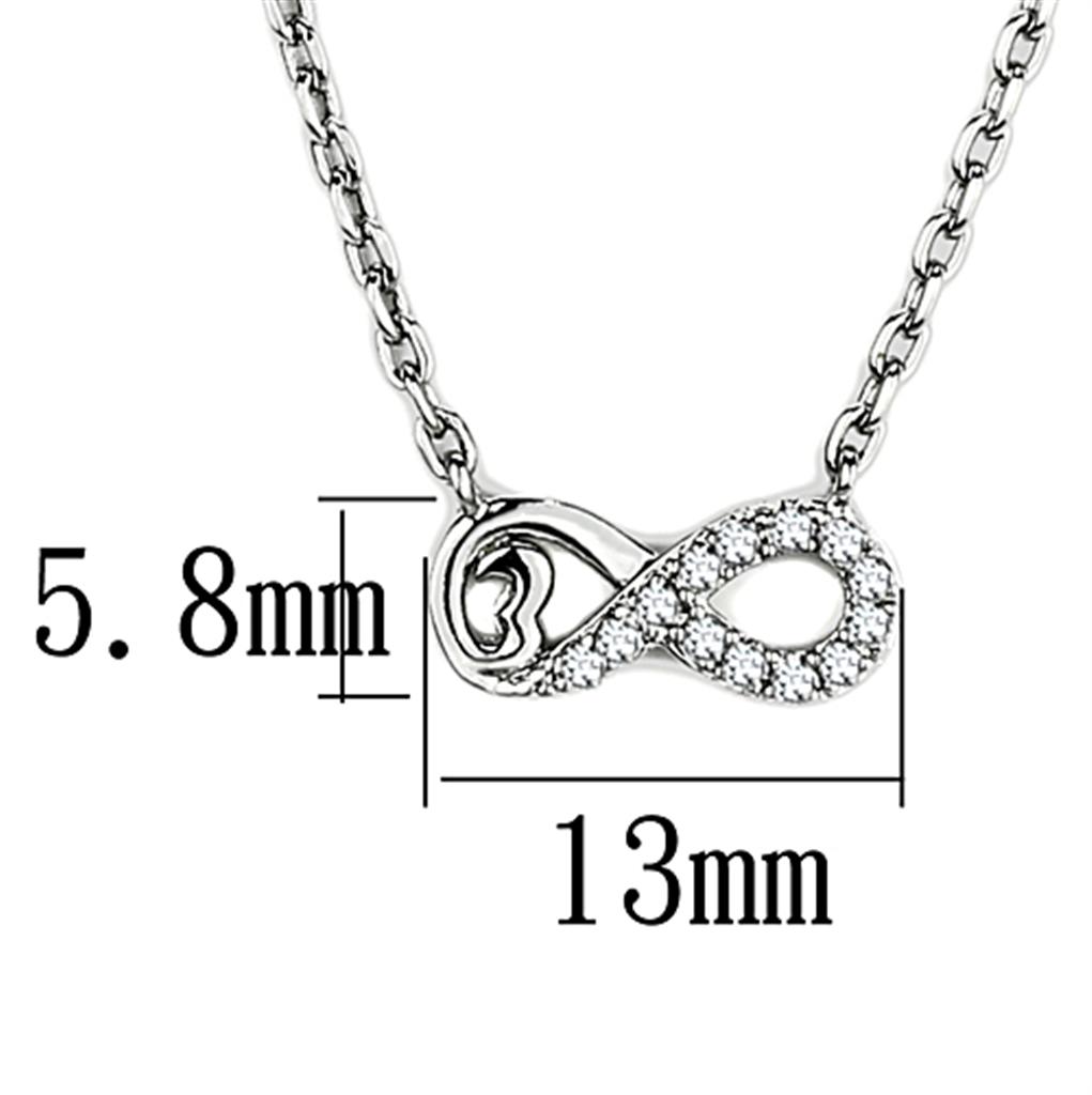 Rhodium Brass Necklace with AAA Grade CZ in Clear