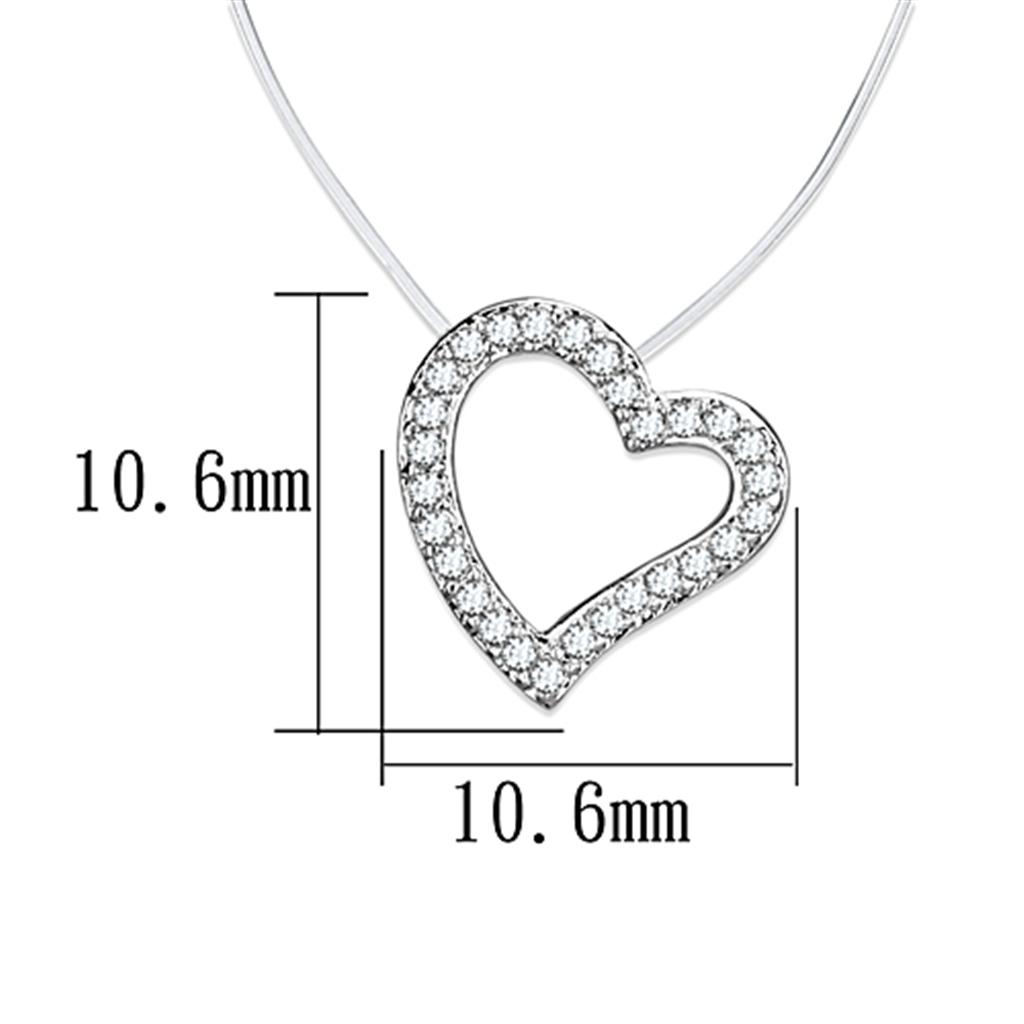 Rhodium Brass Necklace with AAA Grade CZ in Clear