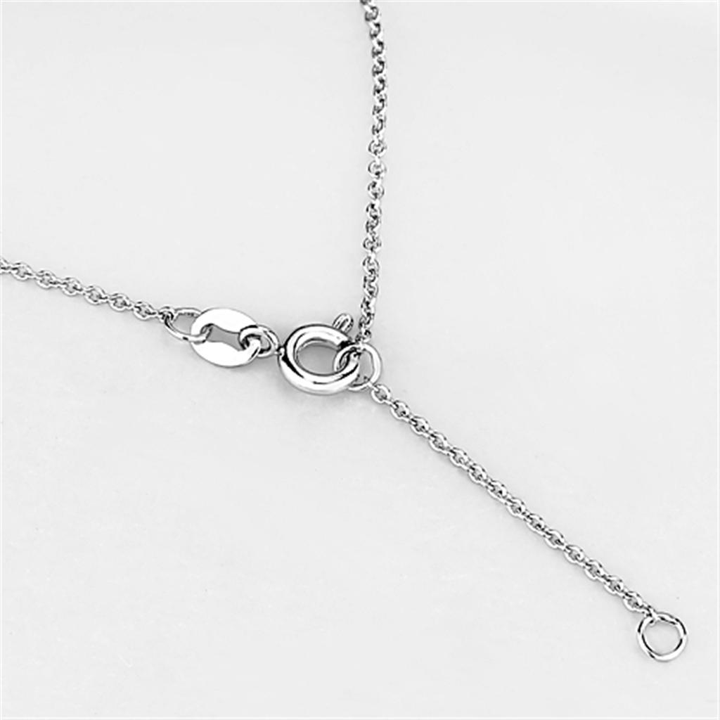Rhodium Brass Necklace with AAA Grade CZ in Clear