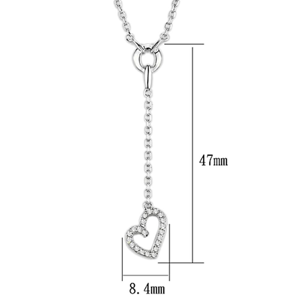 Rhodium Brass Necklace with AAA Grade CZ in Clear