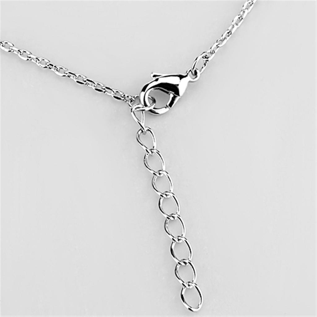 Rhodium Brass Necklace with AAA Grade CZ in Clear