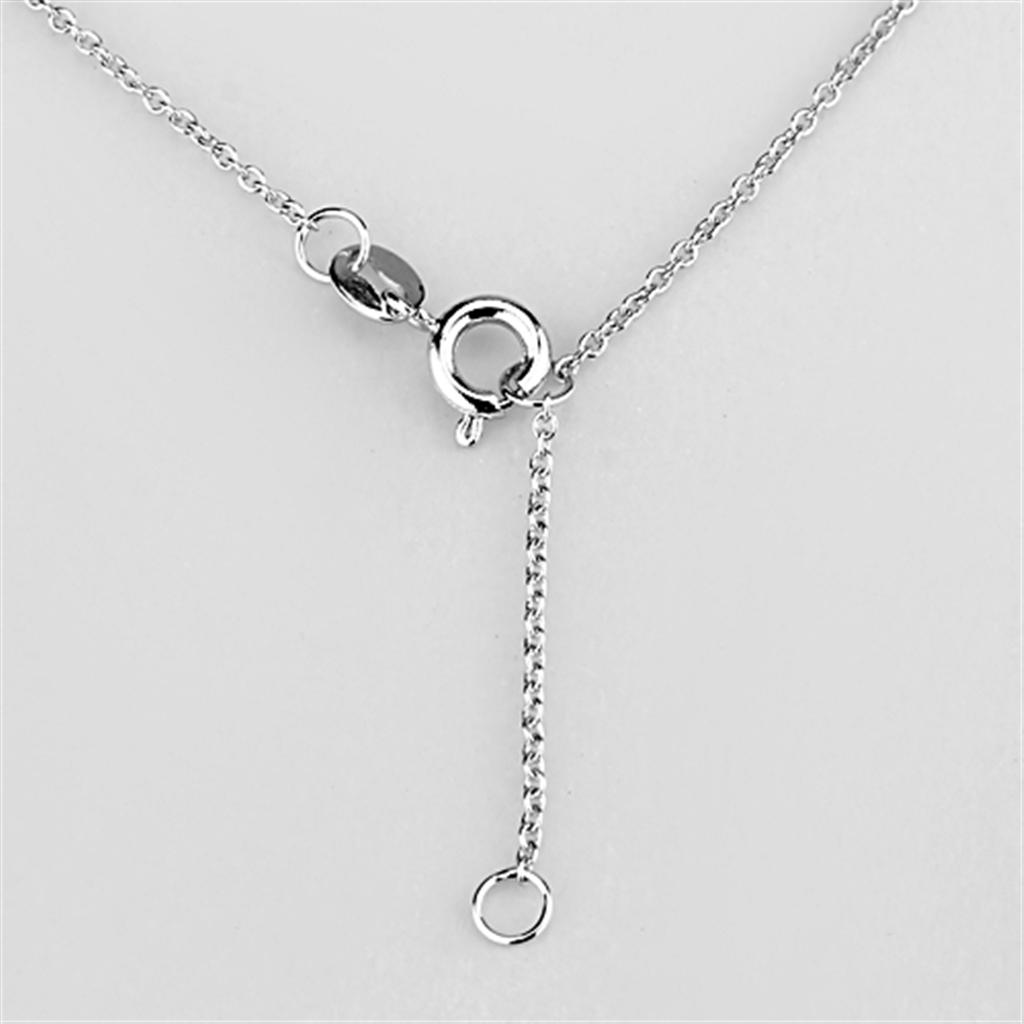 Rhodium Brass Necklace with AAA Grade CZ in Clear