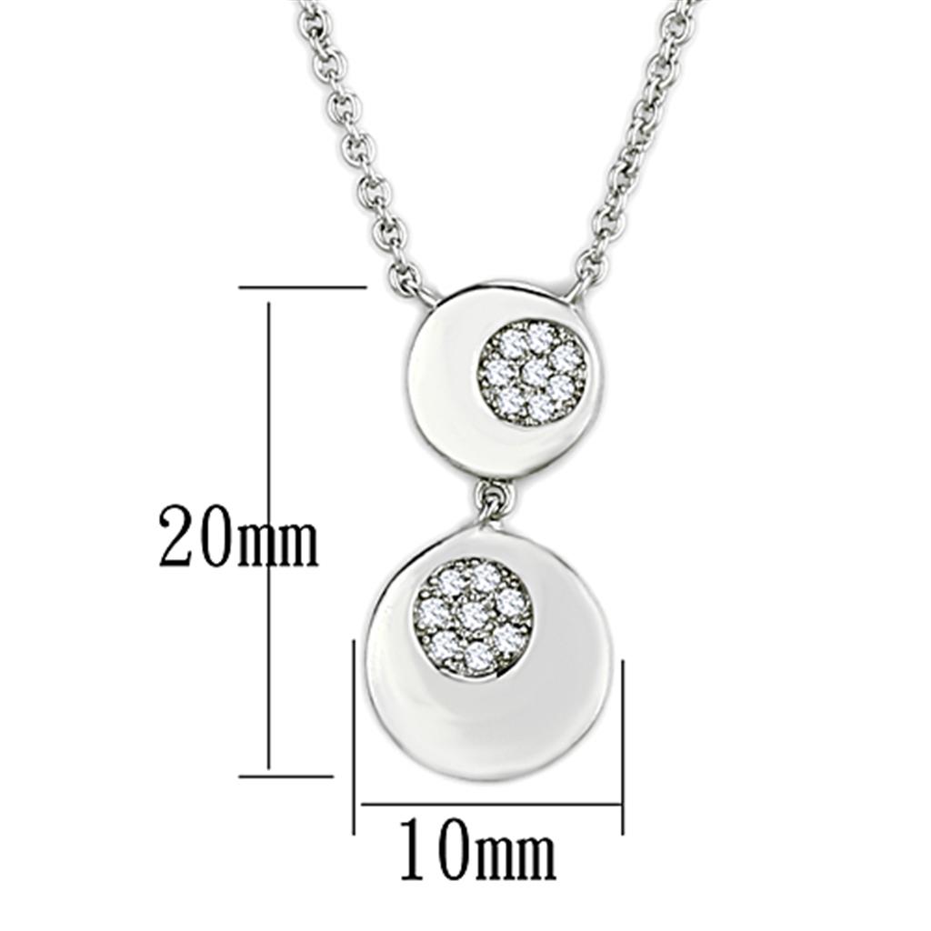 Rhodium Brass Necklace with AAA Grade CZ in Clear