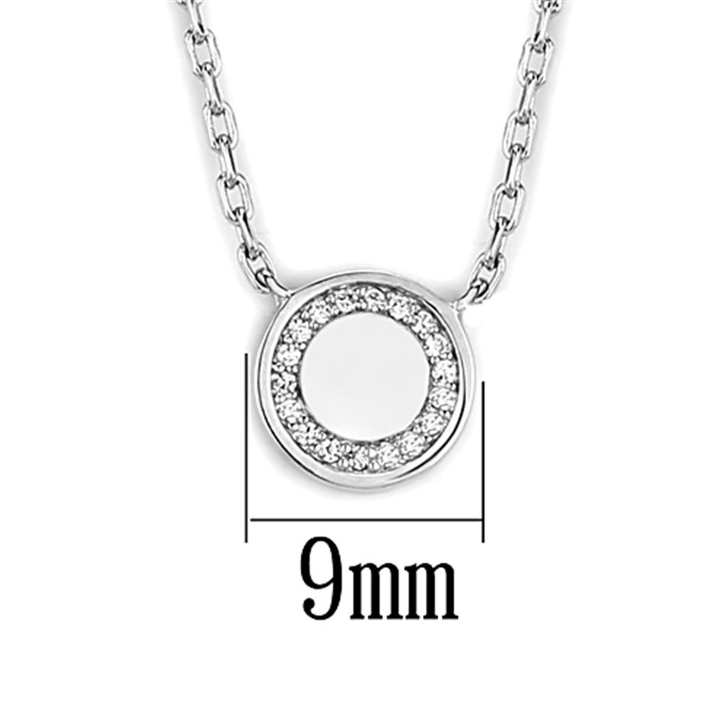 Rhodium Brass Necklace with AAA Grade CZ in Clear
