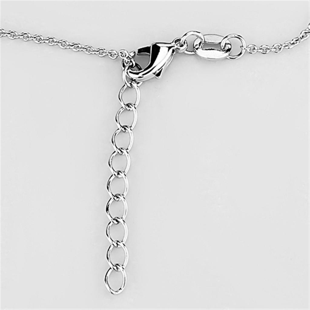 Rhodium Brass Necklace with AAA Grade CZ in Clear