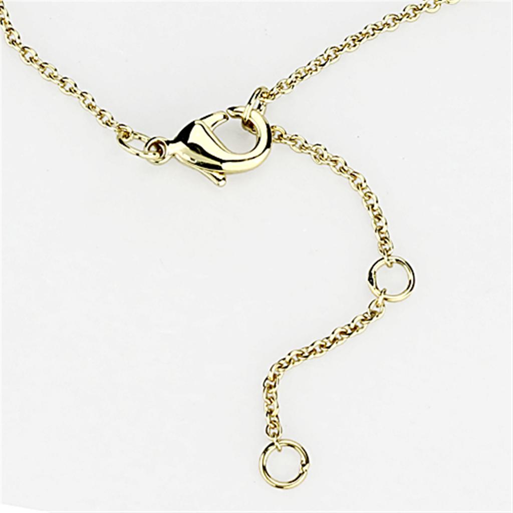 Gold+Rhodium Brass Necklace with AAA Grade CZ in Clear
