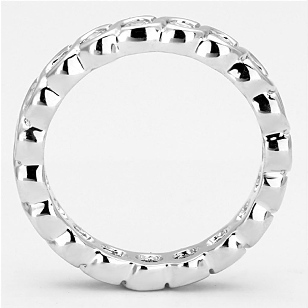 Rhodium Brass Ring with AAA Grade CZ in Clear