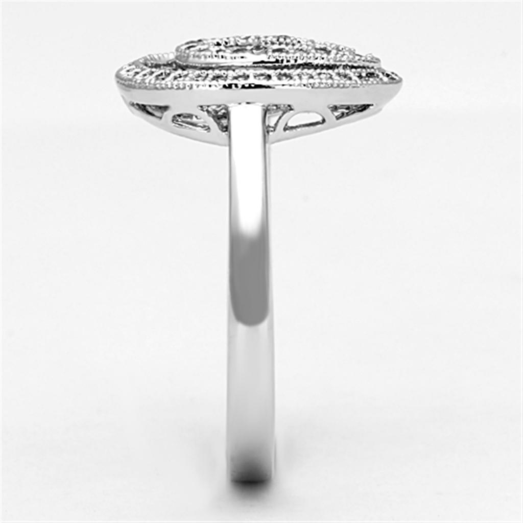 Rhodium Brass Ring with AAA Grade CZ in Clear