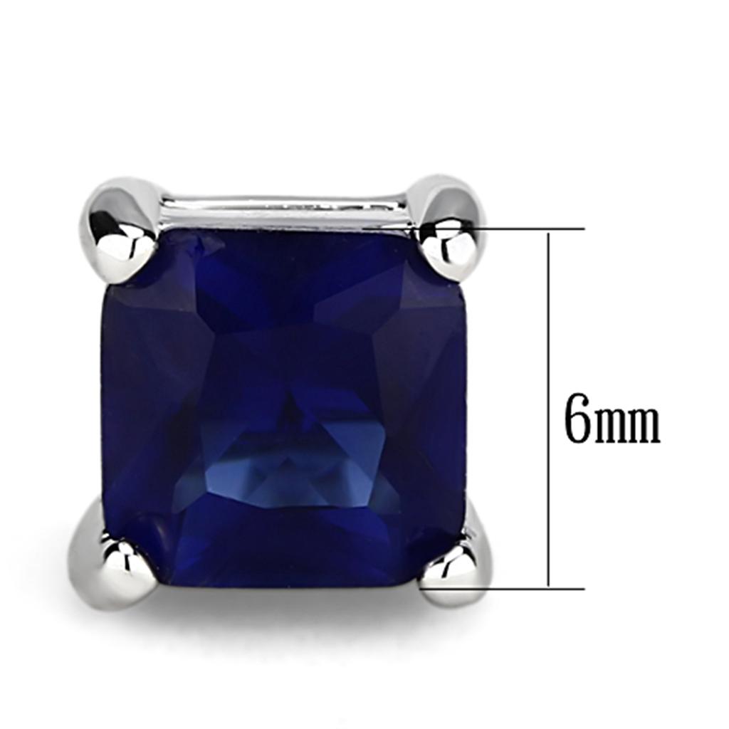 Rhodium Brass Earrings with Synthetic Synthetic Glass in Montana