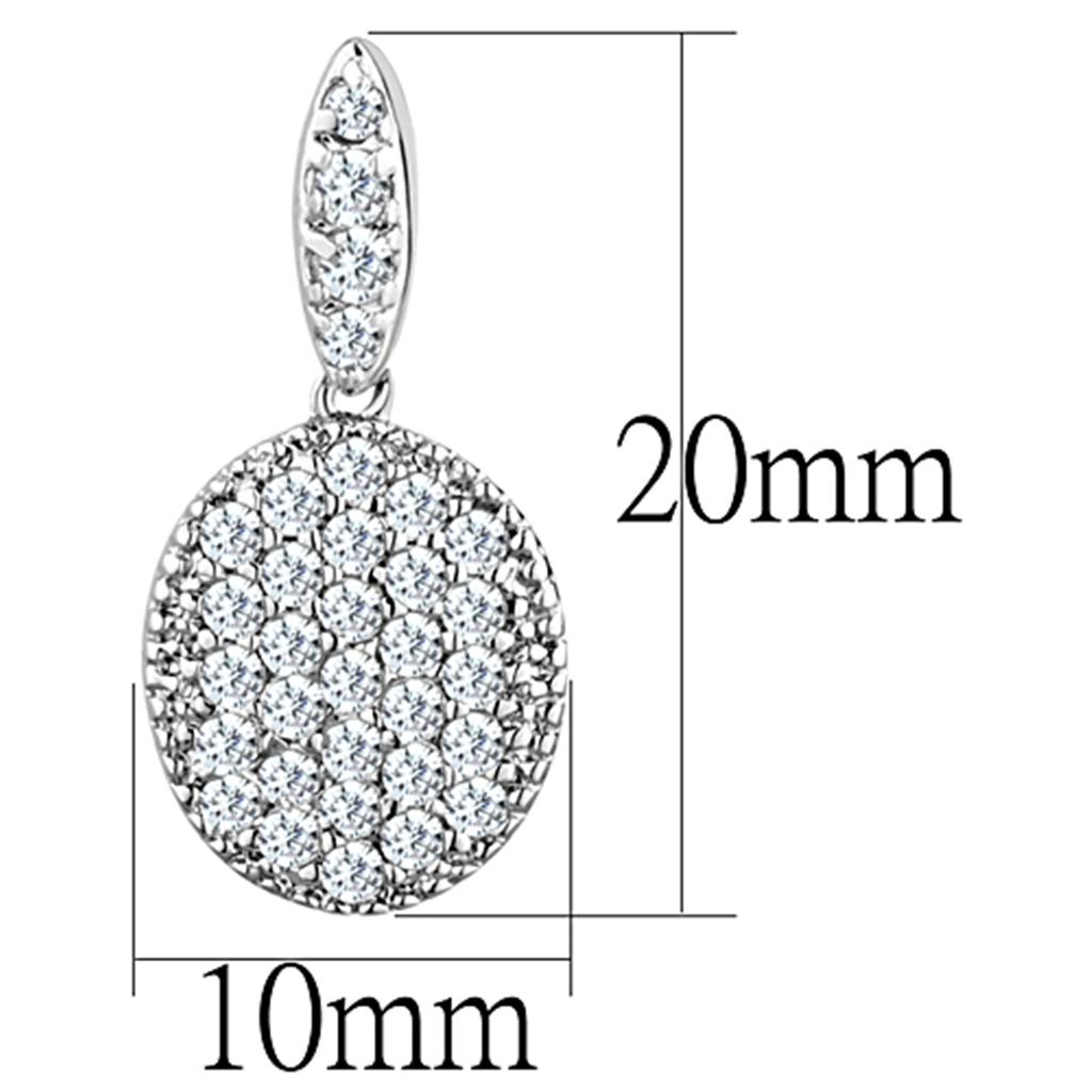 Rhodium Brass Earrings with AAA Grade CZ in Clear