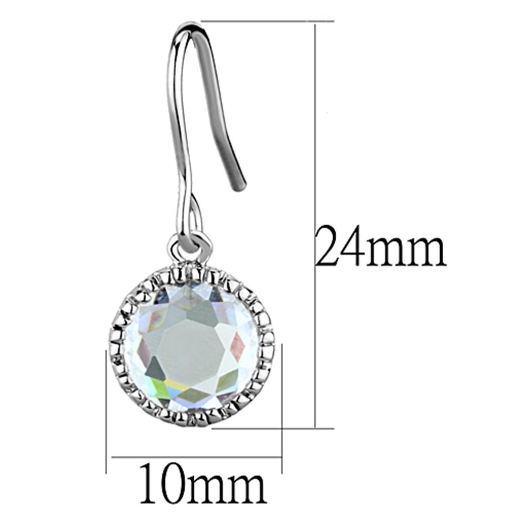 Rhodium Brass Earrings with AAA Grade CZ in Clear