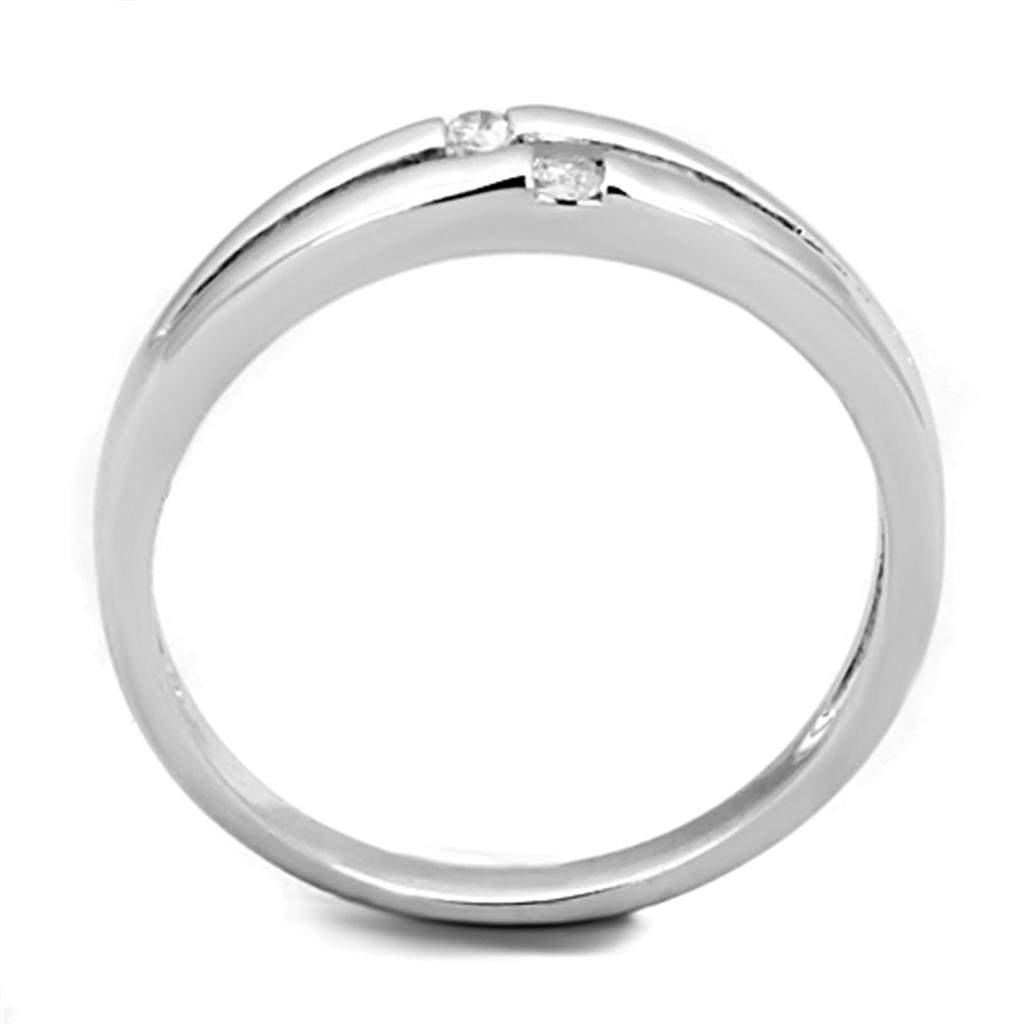 Rhodium Brass Ring with AAA Grade CZ in Clear