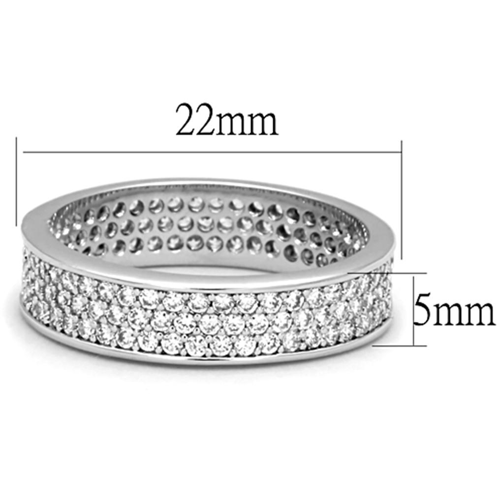 Rhodium Brass Ring with AAA Grade CZ in Clear