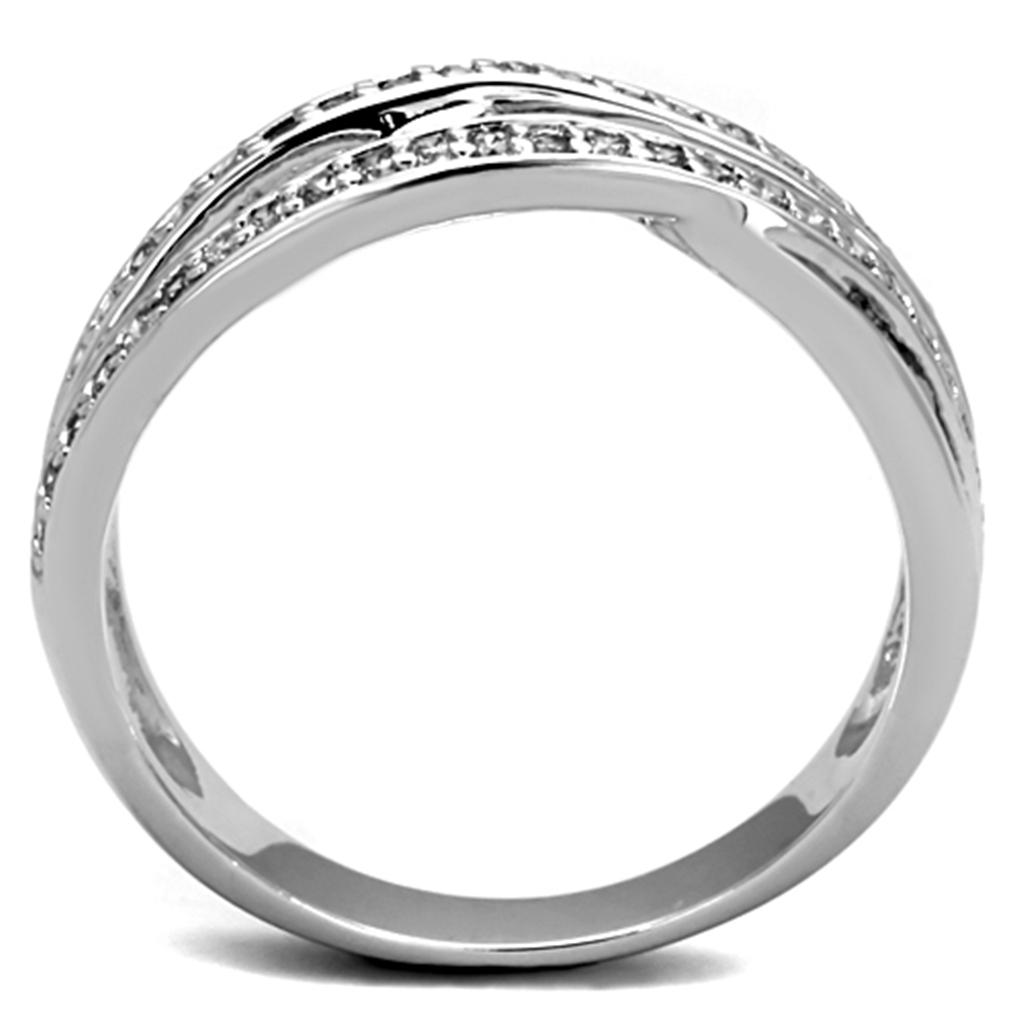Rhodium Brass Ring with AAA Grade CZ in Clear