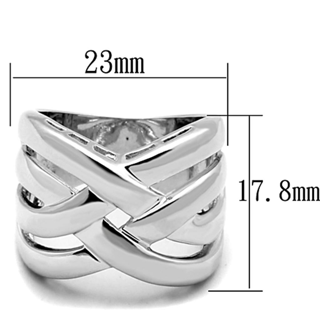 Rhodium Brass Ring with No Stone
