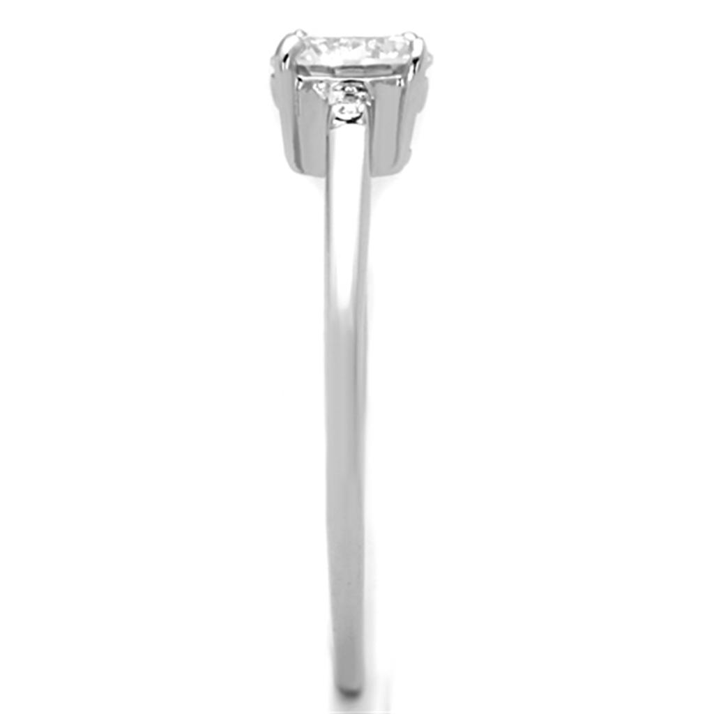 Rhodium Brass Ring with AAA Grade CZ in Clear