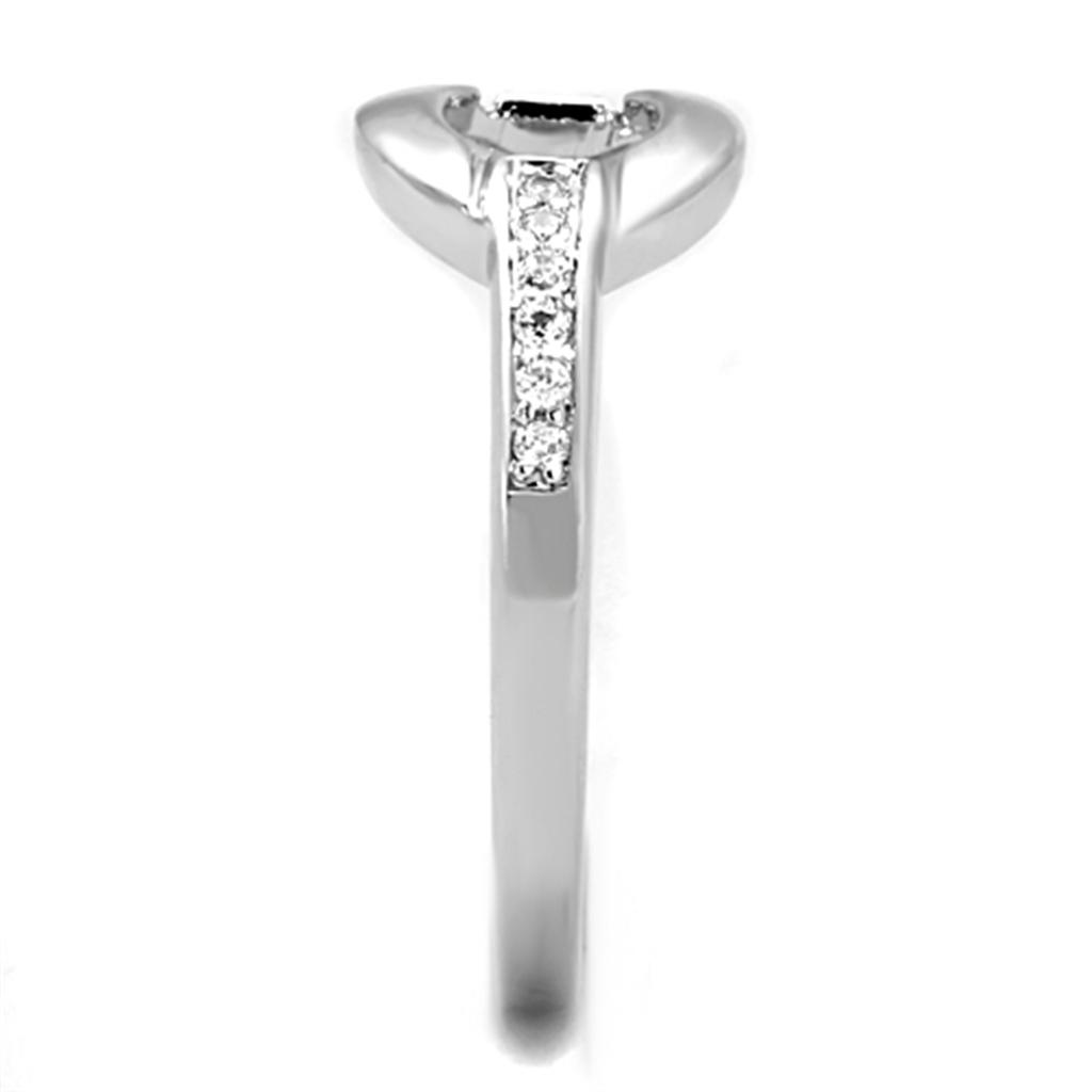 Rhodium Brass Ring with AAA Grade CZ in Clear