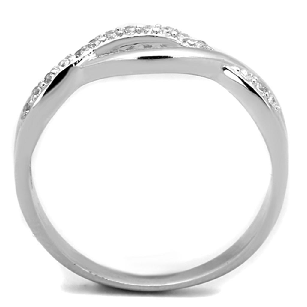 Rhodium Brass Ring with AAA Grade CZ in Clear